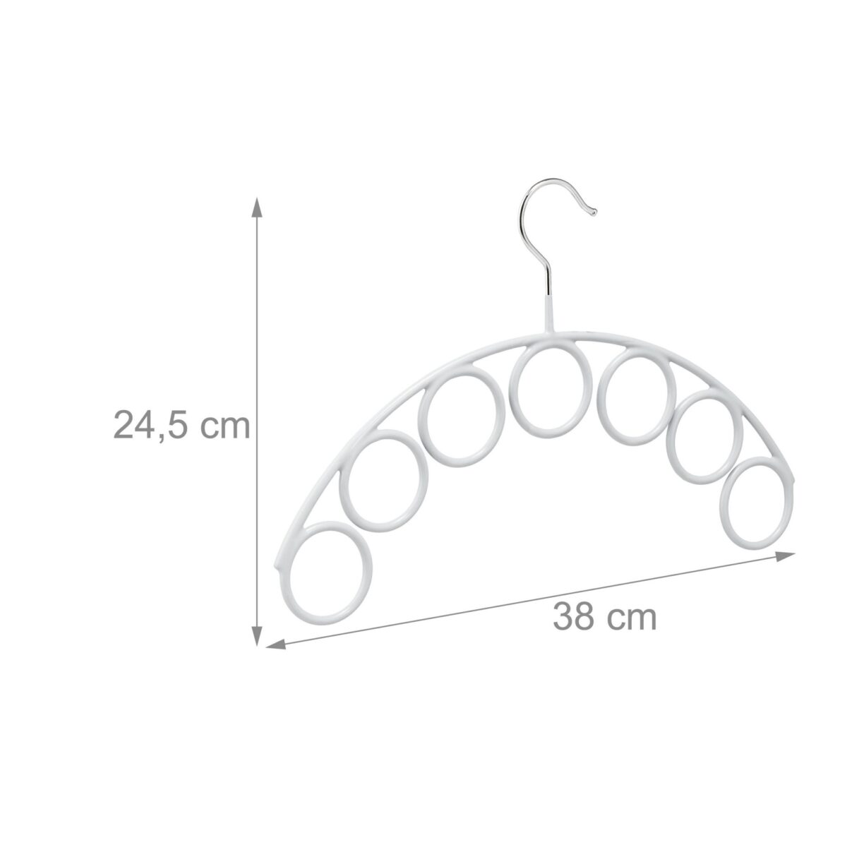 Umeras metalic pentru cravate/esarfe, cu 7 inele, 24,5 x 38 x 0,6 cm - imagine 4