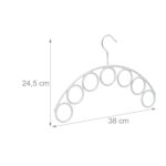 Umeras metalic pentru cravate/esarfe, cu 7 inele, 24,5 x 38 x 0,6 cm - imagine 4