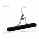 Set 5 umerase cu catifea, pentru pantaloni/fuste, negru, 15,8 x 26 x 3 cm - imagine 4