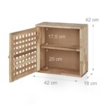 Dulap suspendat, pentru baie, 2 rafturi,  din lemn, 42 x 42 x 18 cm - imagine 6