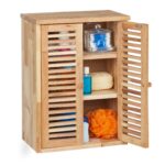 Dulap suspendat, pentru baie, din lemn,  46,5 x 35 x 21 cm