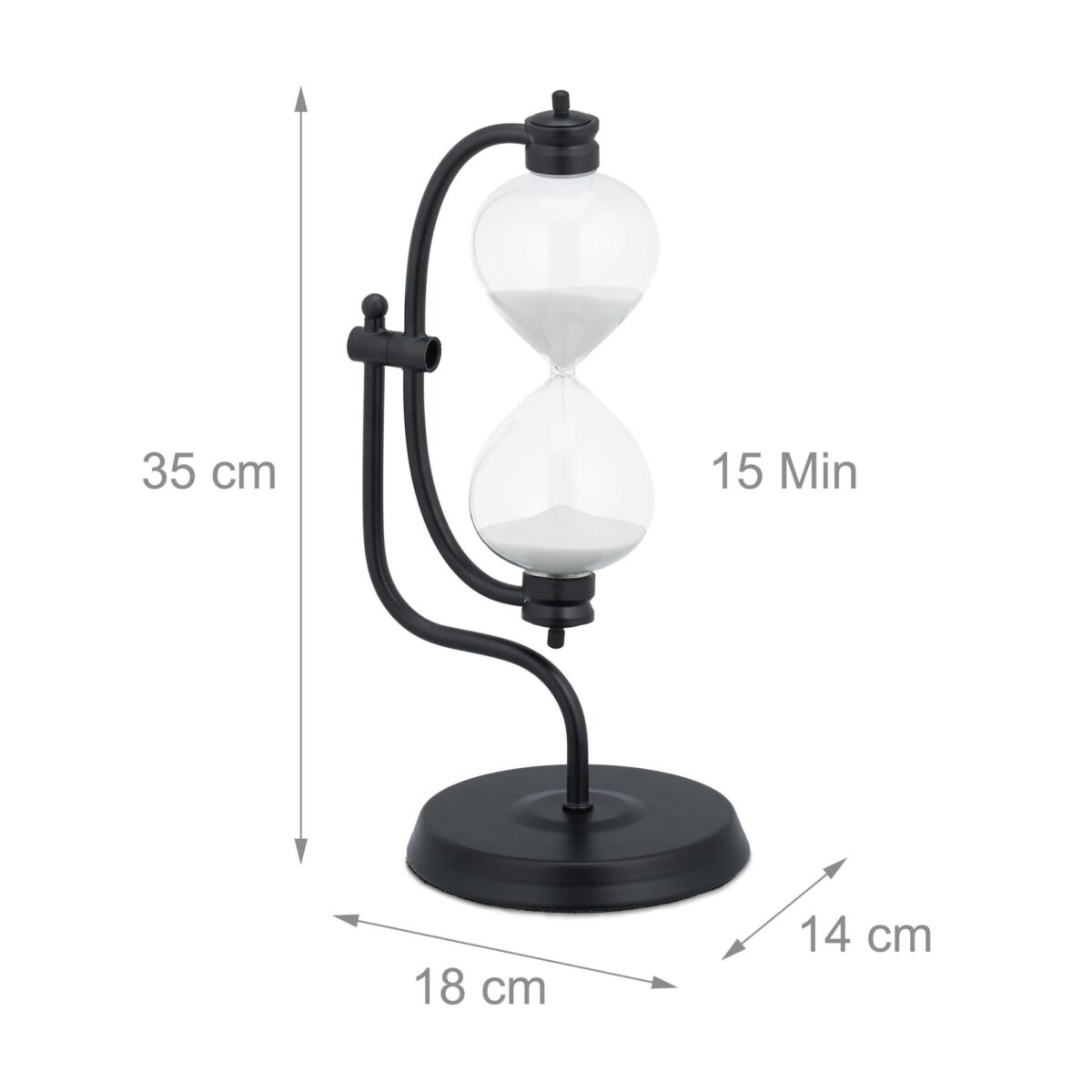 Clepsidra cu nisip, timp 15 minute, 35 x 18 x 14 cm, Relaxdays - imagine 4