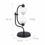 Clepsidra cu nisip, timp 15 minute, 35 x 18 x 14 cm, Relaxdays - imagine 4