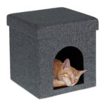 Taburet culcus pentru animale, asternut moale, 38,5 x 37 x 37 cm