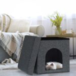 Taburet culcus pentru animale, asternut moale, 38,5 x 37 x 37 cm - imagine 2