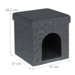 Taburet culcus pentru animale, asternut moale, 38,5 x 37 x 37 cm - imagine 4