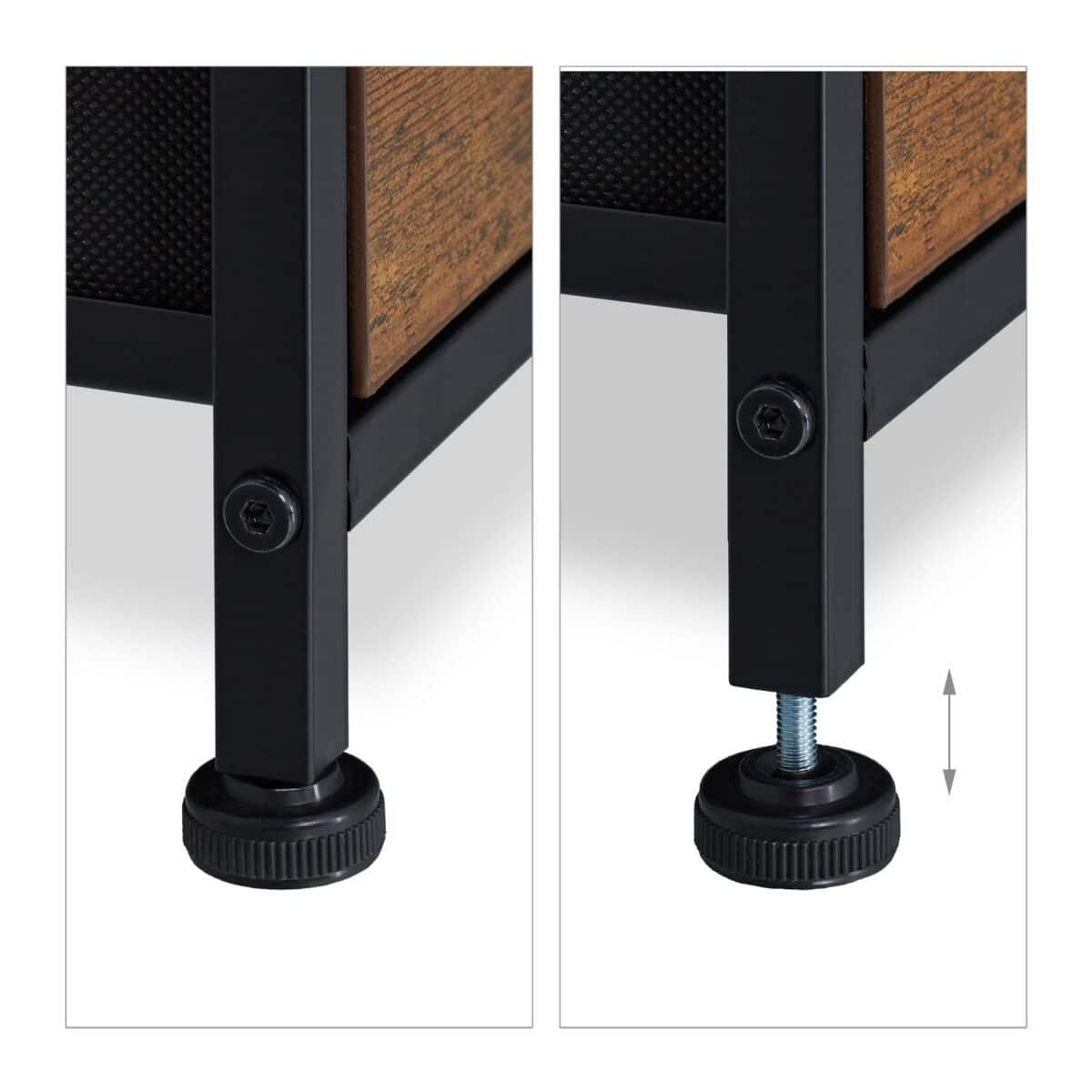 Comoda TV, cu 2 sertare, raft, din MDF cu structura metalica, 48,5 x 93 x 41,5 cm - imagine 7