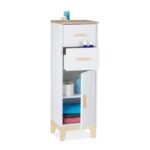 Dulap baie, 2 sertare, 2 rafturi, 97,5 x 32 x 28 cm, alb