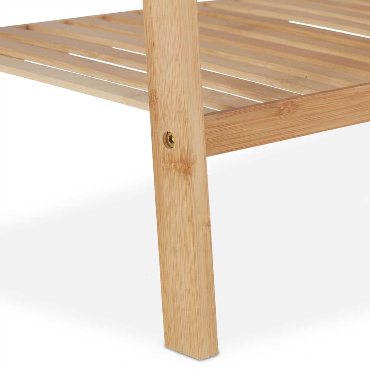 Suport din bambus pentru haine, cu raft, 120 x 67 x 35 cm - imagine 6