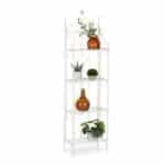 Raft metalic pentru plante, design vintage, alb, 156 x 46 x 25 cm