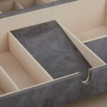 Cutie bijuterii, compartimentata, gri, finisaj piele ecologica, 13 x 34 x 31 cm - imagine 6