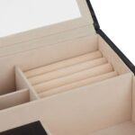 Cutie bijuterii, compartimentata, negru, finisaj piele ecologica, 13 x 34 x 31 cm - imagine 8