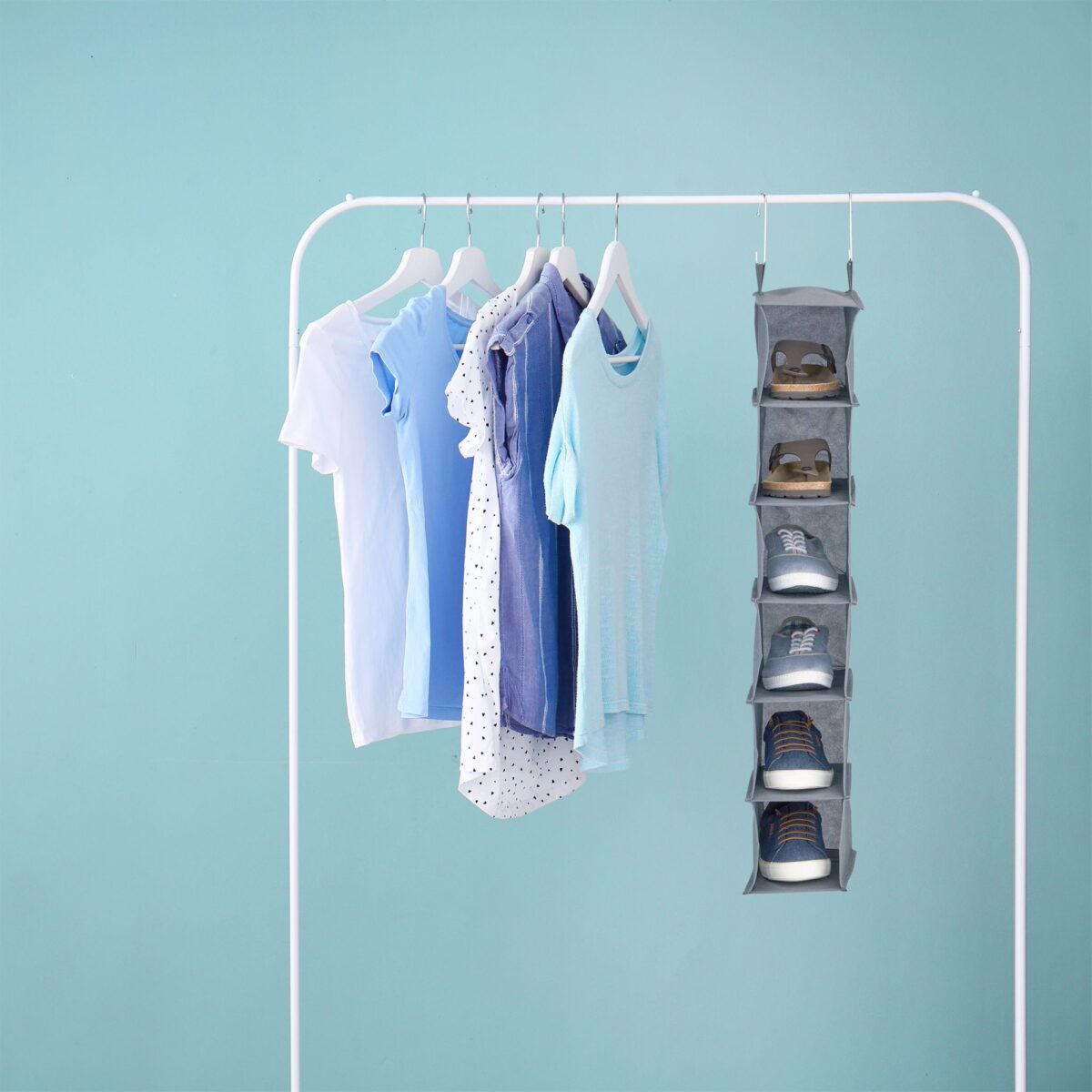 Organizator textil pentru dulap, 6 compartimente, 99 x 15 x 30 cm - imagine 2
