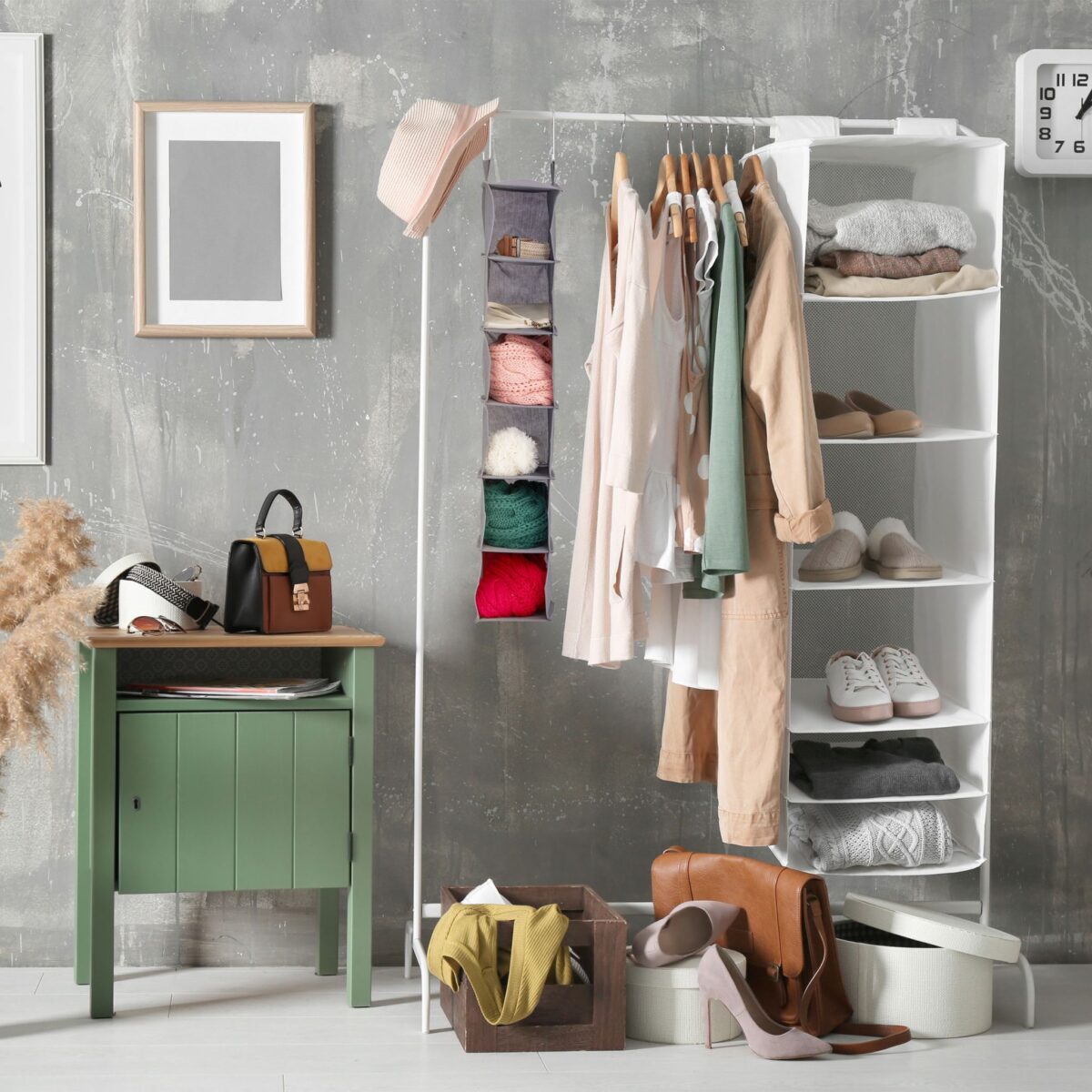Organizator textil pentru dulap, 6 compartimente, 99 x 15 x 30 cm - imagine 5
