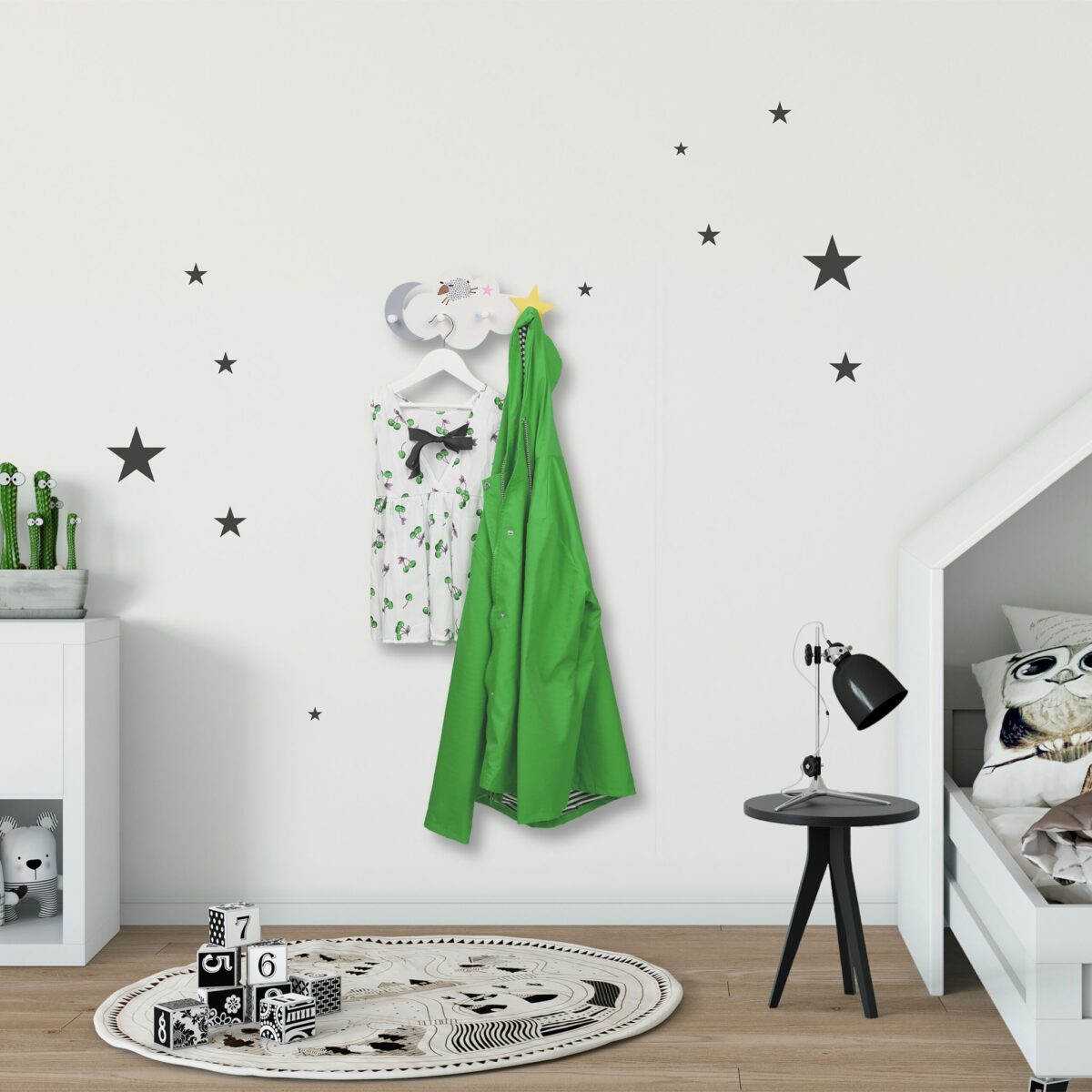 Cuier pentru copii, cu 4 agatatori, 16,5 x 34,5 x 5 cm, Relaxdays - imagine 2