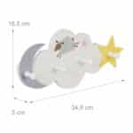 Cuier pentru copii, cu 4 agatatori, 16,5 x 34,5 x 5 cm, Relaxdays - imagine 4