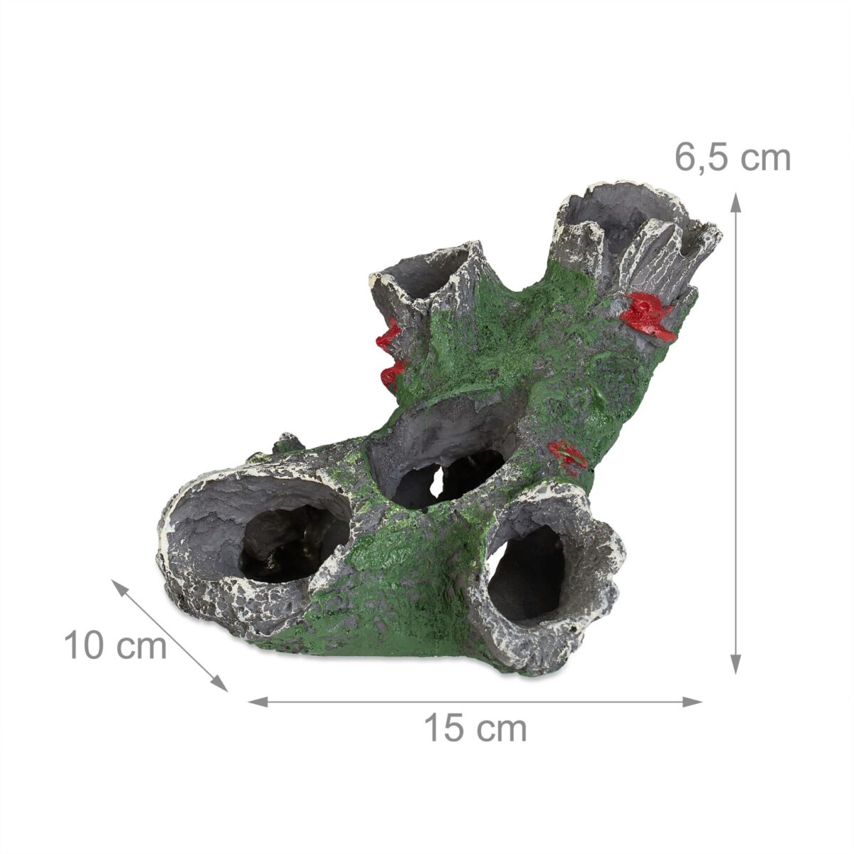 Decoratiune pentru acvariu de pesti, trunchi de copac, aspect de piatra, 6,5 x 15 x 10 cm - imagine 4