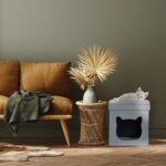 Taburet culcus pentru pisici, perna moale, gri, 44 x 40 x 40 cm - imagine 2