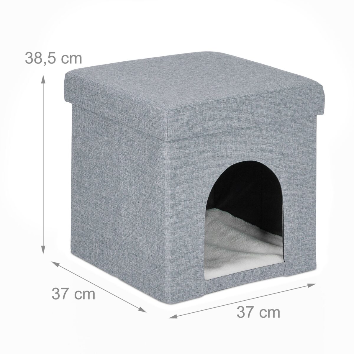 Taburet culcus pentru animale, asternut moale, 38,5 x 37 x 37 cm - imagine 4