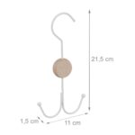 Set 3 agatatori duble pentru dulap, genti/esarfe/cravata/curele, alb, 21,5 x 11 x 1,5 cm - imagine 4