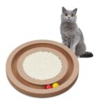 Jucarie pisici interactiva, cu placa de zgariat, 2,5 x 27,5 cm