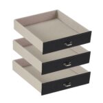 Cutie bijuterii, compartimentata, sistem de inchidere cu cheie, negru, 18,5 x 24 x 19 cm - imagine 6