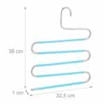 Set 4 umerase pentru pantaloni, 38 x 32,5 x 1 cm, albastru deschis, Relaxdays - imagine 4