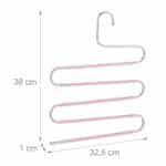 Set 4 umerase pentru pantaloni, 38 x 32,5 x 1 cm, roz, Relaxdays