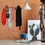 Cuier pliabil de perete, 10 carlige, dimensiuni 40 x 10 cm, maro, Relaxdays - imagine 2