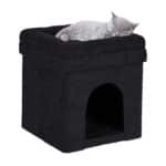 Taburet culcus pentru pisici, perna moale, negru, 42 x 38 x 38 cm