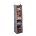 Organizator textil pentru dulap, 6 compartimente, 2 buzunare laterale, 131 x 30 x 30 cm