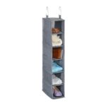 Organizator textil pentru dulap, 6 compartimente, 2 buzunare laterale, 92 x 15,5 x 30 cm