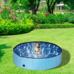 Piscina pentru animale de companie, supapa de golire, pliabila, 30 x 120 cm - imagine 2