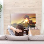 Comoda TV design retro din pal, 2 dulapuri si 2 rafturi, structura metalica, 60 x 120 x 38 cm - imagine 3