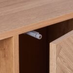 Comoda TV design retro din pal, 2 dulapuri si 2 rafturi, structura metalica, 60 x 120 x 38 cm - imagine 6