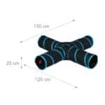 Tunel pliabil pentru pisici, cu minge, 4 directii si 5 iesiri, husa transport, 25 x 130 x 125 cm - imagine 4