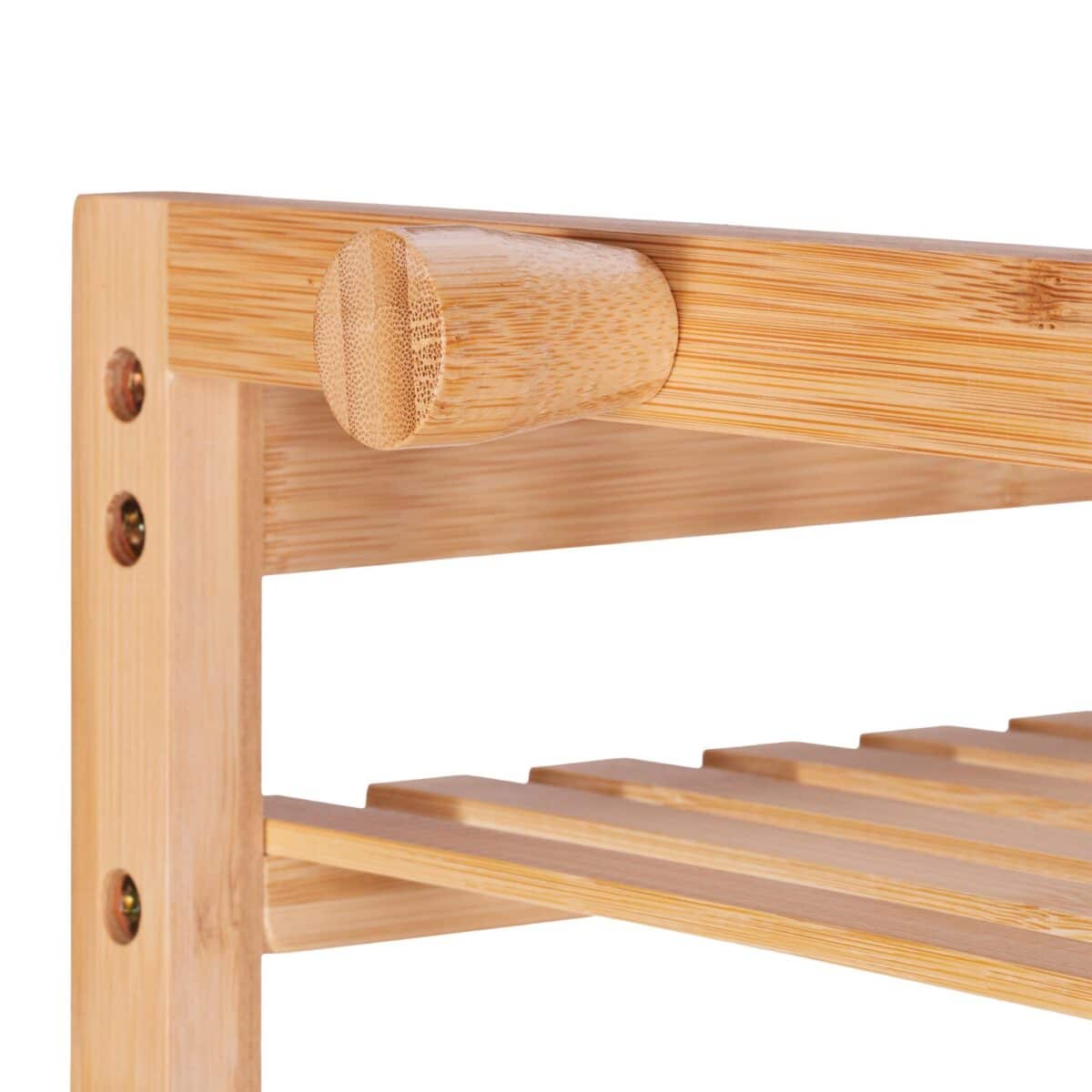 Suport din bambus pentru haine, cu 3 raft, bara umerase, 164 x 78 x 42 cm - imagine 8