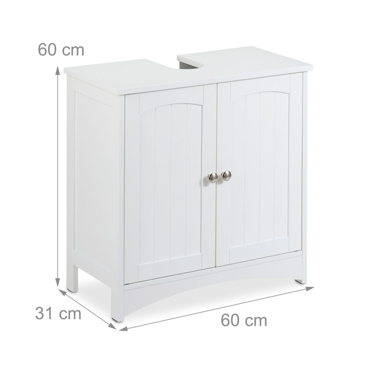 Dulap baie, baza lavoar, MDF, maro, 60 x 60 x 31 cm - imagine 4