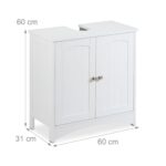 Dulap baie, baza lavoar, MDF, maro, 60 x 60 x 31 cm - imagine 4