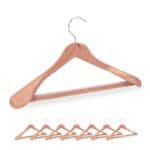 Set 8 umerase pentru haine din lemn cu aspect natural, 24 x 45,5 x 5,5 cm