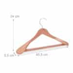 Set 8 umerase pentru haine din lemn cu aspect natural, 24 x 45,5 x 5,5 cm - imagine 4