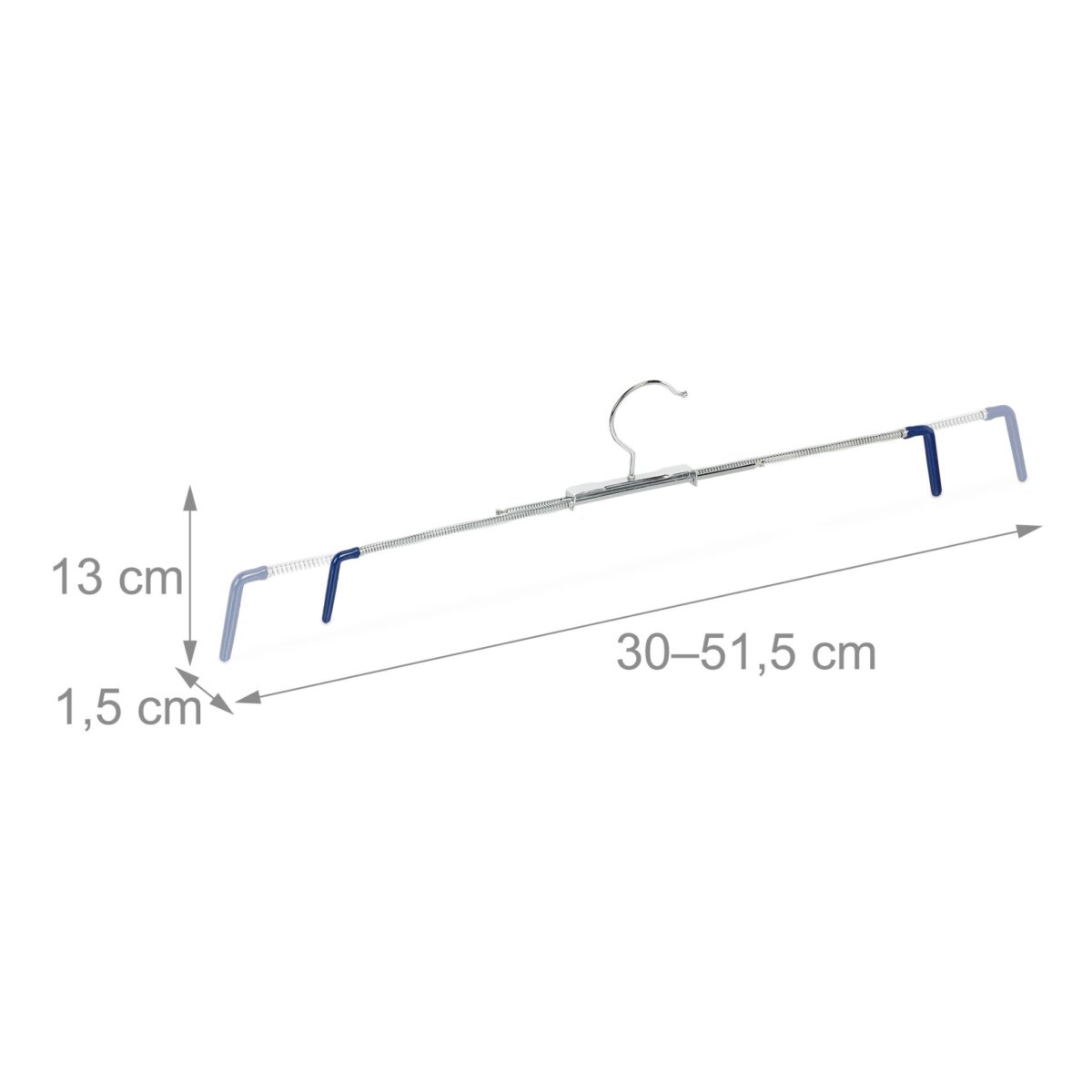 Set 18 umerase metalice pentru pantaloni, 13 x 51,5 x 1,5 cm, Relaxdays - imagine 4