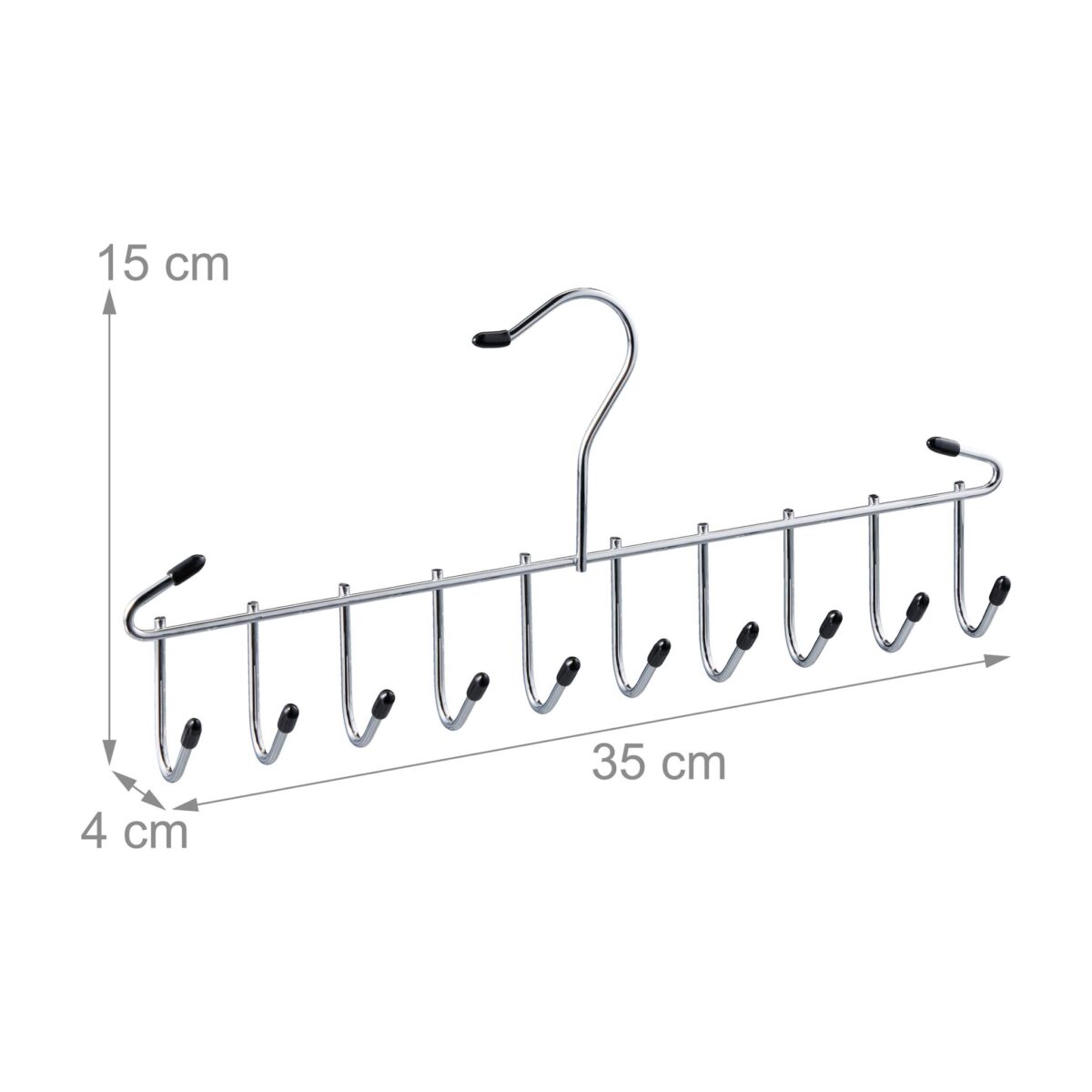 Set 3 umerase metalice cu 12 agatatori, 15 x 35 x 4 cm, Relaxdays - imagine 4