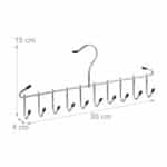 Set 3 umerase metalice cu 12 agatatori, 15 x 35 x 4 cm, Relaxdays - imagine 4
