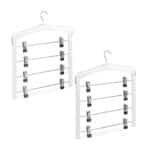 Set 2 suporturi cu 4 umerase, pentru pantaloni/fuste, 43 x 38 x 2,5 cm