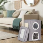 Culcus pentru pisici, cu 3 culcusuri si  suprafata de zgariere pe lateral, 63 x 40 x 40 cm - imagine 3