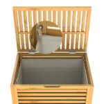 Cos rufe, din bambus, capac, 51 x 36 x 61 cm, 62l, maro - imagine 2