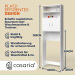 Dulap masina de spalat, 3 rafturi, alb,185 x 63 x 20 cm - imagine 2
