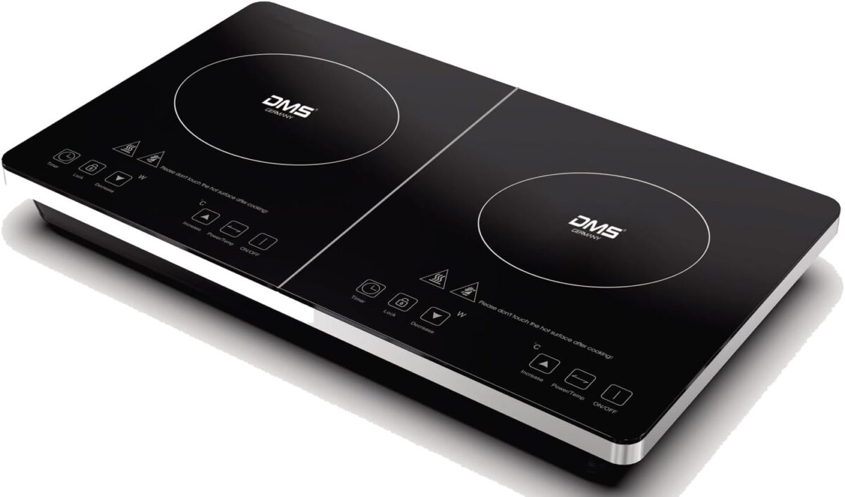Plita dubla cu inductie, 3500 W, 60 - 240 °C, control tactil cu senzor, temporizator 3 ore, placa din sticla ceramica - imagine 5