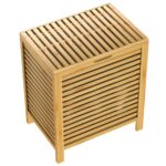 Cos rufe, din bambus, capac, 51 x 36 x 61 cm, 62l, maro - imagine 3